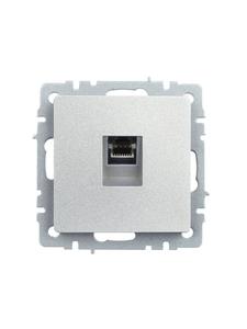 Розетка компьютерная СП RJ45 кат.5E BRITE РК10-БрА механизм алюм. IEK BR-K10-1-K47