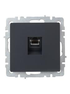 Розетка компьютерная СП RJ45 кат.5E BRITE РК10-БрГ механизм графит IEK BR-K10-1-K53