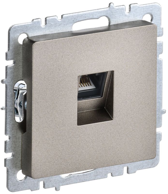 Розетка компьютерная СП RJ45 кат.6 BRITE РК11-БрШ механизм шампань IEK BR-K10-2-K37