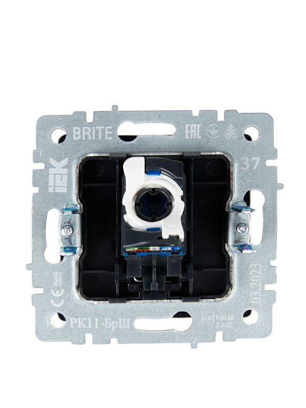 Розетка компьютерная СП RJ45 кат.6 BRITE РК11-БрШ механизм шампань IEK BR-K10-2-K37