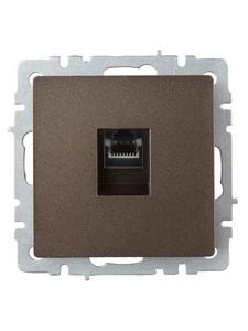 Розетка компьютерная СП RJ45 кат.6 BRITE РК11-БрТБ механизм бронза IEK BR-K10-2-K45