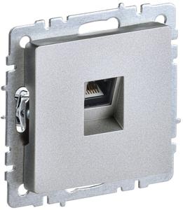 Розетка компьютерная СП RJ45 кат.6 BRITE РК11-БрА механизм алюм. IEK BR-K10-2-K47