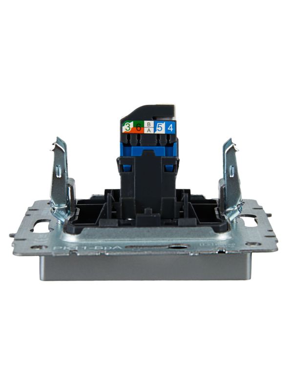 Розетка компьютерная СП RJ45 кат.6 BRITE РК11-БрА механизм алюм. IEK BR-K10-2-K47