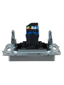 Розетка компьютерная СП RJ45 кат.6 BRITE РК11-БрА механизм алюм. IEK BR-K10-2-K47