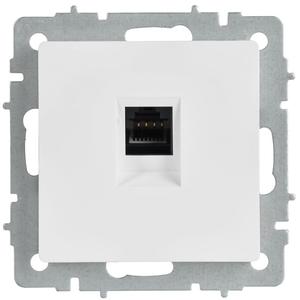 Розетка компьютерная СП BRITE РК11-БрАБ RJ45 кат.6 механизм арктич. бел. IEK BR-K10-2-K91