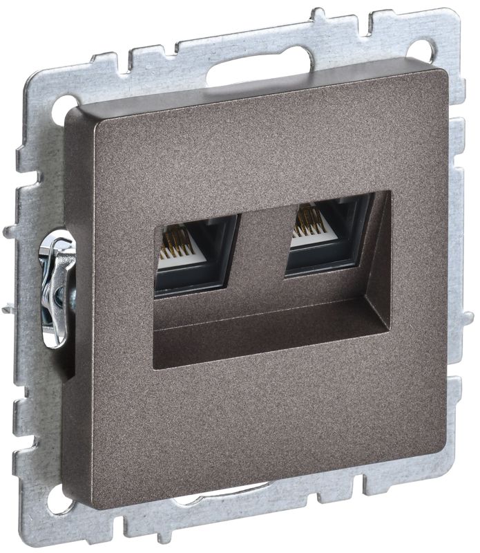 Розетка компьютерная 2-м СП BRITE RJ45 кат.5E РК10-2-БрТБ механизм бронза IEK BR-K20-1-K45