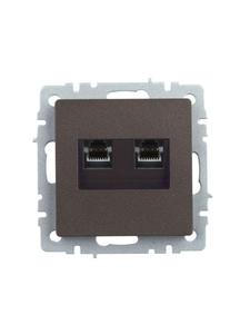 Розетка компьютерная 2-м СП BRITE RJ45 кат.5E РК10-2-БрТБ механизм бронза IEK BR-K20-1-K45