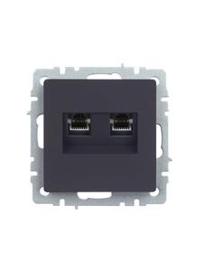 Розетка компьютерная 2-м СП BRITE RJ45 кат.5E РК10-2-БрГ механизм графит IEK BR-K20-1-K53