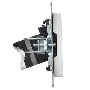 Розетка компьютерная 2-м СП BRITE РК10-2-БрАБ RJ45 кат.5E механизм арктич. бел. IEK BR-K20-1-K91