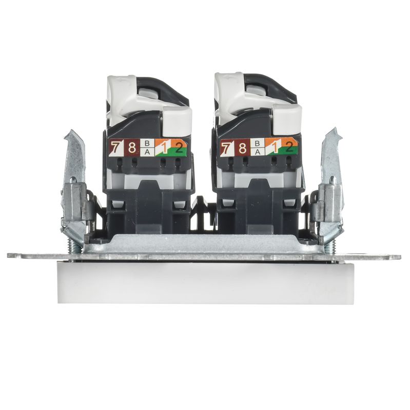 Розетка компьютерная 2-м СП BRITE РК10-2-БрАБ RJ45 кат.5E механизм арктич. бел. IEK BR-K20-1-K91