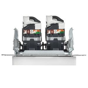 Розетка компьютерная 2-м СП BRITE РК10-2-БрАБ RJ45 кат.5E механизм арктич. бел. IEK BR-K20-1-K91