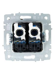 Розетка компьютерная двойн. СП RJ45 кат.6 BRITE РК11-2-БрТБ механизм бронза IEK BR-K20-2-K45