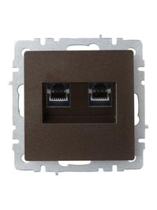 Розетка компьютерная двойн. СП RJ45 кат.6 BRITE РК11-2-БрТБ механизм бронза IEK BR-K20-2-K45