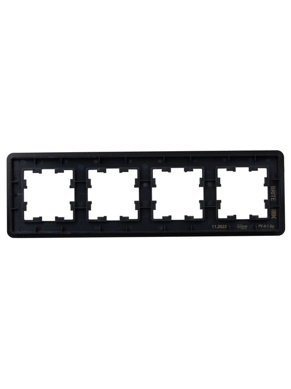 Рамка 4-м BRITE РУ-4-1-Бр метал. черн. RE IEK BR-M42-M-01-K02
