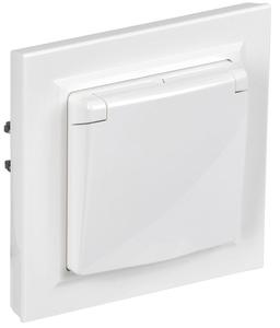 Розетка с крышкой Brite 16А IP44 РСбш10-3-44-БрБ механизм бел. в сб. IEK BR-R16-16-44-K01-F-PRO