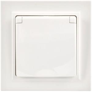 Розетка с крышкой Brite 16А IP44 РСбш10-3-44-БрБ механизм бел. в сб. IEK BR-R16-16-44-K01-F-PRO