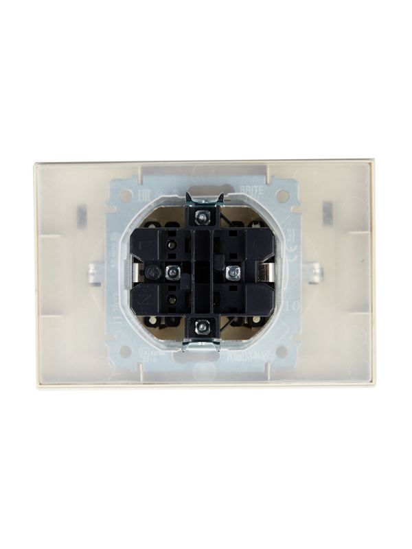 Розетка 2-м СП BRITE РСбш12-3-44-БрКр 16А в сборе IP44 с крышкой беж. IEK BR-R26-16-44-K10-F