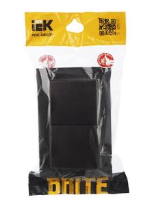 Розетка 2-м СП BRITE 16А в сборе IP44 с крышкой бронза IEK BR-R26-16-44-K45-F