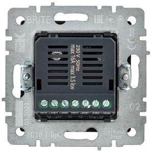 Термостат электронный с индик. BRITE СП IP20 ТС10-1-БрС механизм сталь IEK BR-RT11-K46