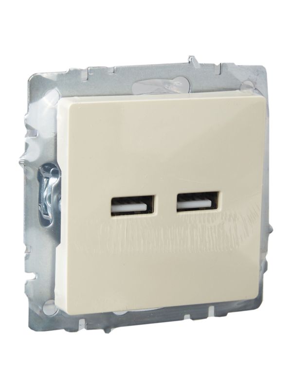 Розетка BRITE USB A+A 3.1А РЮ10-1-БрКр механизм беж. IEK BR-U21-D31-K10