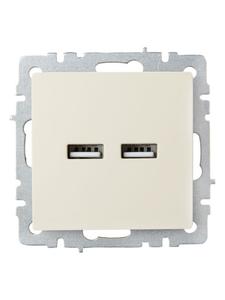 Розетка BRITE USB A+A 3.1А РЮ10-1-БрКр механизм беж. IEK BR-U21-D31-K10