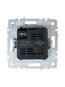 Розетка BRITE USB A+A 3.1А РЮ10-1-БрКр механизм беж. IEK BR-U21-D31-K10