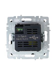 Розетка BRITE USB A+A 3.1А РЮ10-1-БрМ механизм маренго IEK BR-U21-D31-K35