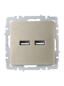 Розетка BRITE USB A+A 3.1А РЮ10-1-БрШ механизм шампань IEK BR-U21-D31-K37