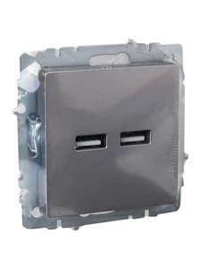 Розетка BRITE USB A+A 3.1А РЮ10-1-БрС механизм сталь IEK BR-U21-D31-K46