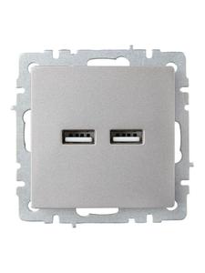 Розетка BRITE USB A+A 3.1А РЮ10-1-БрС механизм сталь IEK BR-U21-D31-K46