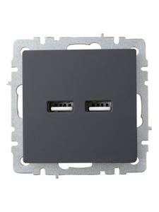 Розетка BRITE USB A+A 3.1А РЮ10-1-БрГ механизм графит IEK BR-U21-D31-K53