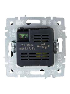 Розетка BRITE USB A+A 3.1А РЮ10-1-БрГ механизм графит IEK BR-U21-D31-K53
