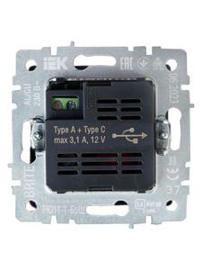 Розетка BRITE USB A+C 18Вт РЮ11-1-БрШ механизм шампань IEK BR-U22-018-K37