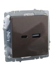 Розетка BRITE USB A+C 18Вт РЮ11-1-БрТБ механизм бронза IEK BR-U22-018-K45