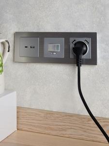 Розетка BRITE USB A+C 18Вт РЮ11-1-БрА механизм алюм. IEK BR-U22-018-K47