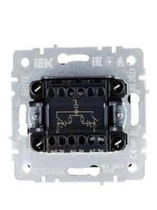 Выключатель 2-кл. СП BRITE ВС10-2-1-БрС 10А с индик. механизм сталь IEK BR-V20-1-10-K46