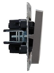 Выключатель 2-кл. СП BRITE ВС10-2-1-БрС 10А с индик. механизм сталь IEK BR-V20-1-10-K46