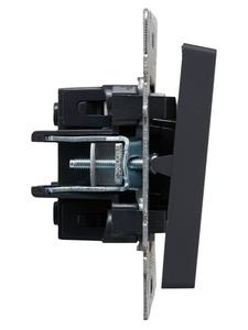 Выключатель 2-кл. СП BRITE ВС10-2-1-БрГ 10А с индик. механизм графит IEK BR-V20-1-10-K53