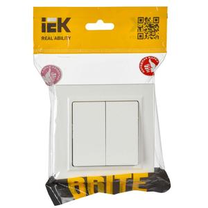Выключатель проходной 2-кл. СП BRITE ВС10-2-6-БрБ 10А механизм бел. IEK BR-V22-0-10-K01