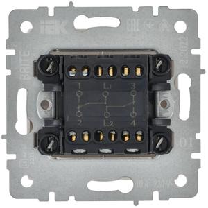 Выключатель проходной 2-кл. Brite 10А ВС10-2-6-БрБ механизм бел. IEK BR-V22-0-10-K01-PRO