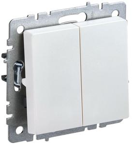 Выключатель проходной 2-кл. СП BRITE ВС10-2-6-БрЖ 10А механизм жемчуж. IEK BR-V22-0-10-K36