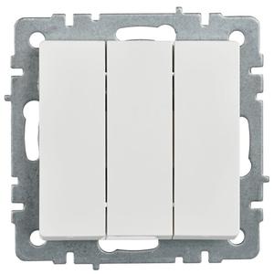 Выключатель 3-кл. СП BRITE ВС10-3-0-БрБ 10А механизм бел. IEK BR-V30-0-10-K01