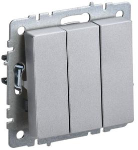 Выключатель 3-кл. СП BRITE ВС10-3-0-БрА 10А механизм алюм. IEK BR-V30-0-10-K47