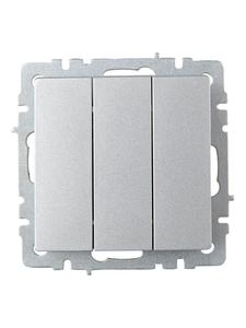Выключатель 3-кл. СП BRITE ВС10-3-0-БрА 10А механизм алюм. IEK BR-V30-0-10-K47