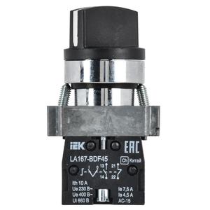 Переключатель LA167-BDF45 на 2 полож. 1НО+1НЗ черн. KARAT IEK BSW20-BDF45-3-24-67-2-K02