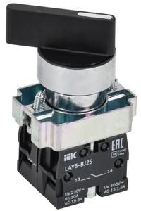 Переключатель LAY5-BJ25 на 2 полож. 1НО+1НЗ черн. I-O дл. ручка KARAT IEK BSW70-BJ-2-K02