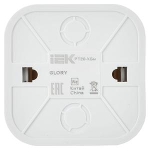 Розетка телефонная ОП RJ11 GLORY РТ20-ХБм бел. матов. IEK ETH10-K01M