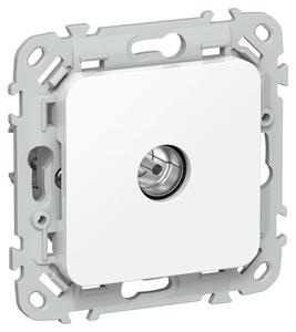 Розетка телевизионная оконечная СП FLITE РТВф-1-1-1-ФлБ тип F механизм бел. IEK FI-A10-O-K01