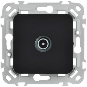 Розетка телевизионная оконечная СП FLITE РТВм-1-1-1-ФлЧ тип M экранир. механизм черн. IEK FI-A13-O-K02