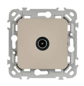 Розетка телевизионная оконечная СП FLITE РТВм-1-1-1-ФлЛ тип M экранир. механизм льняной IEK FI-A13-O-K88